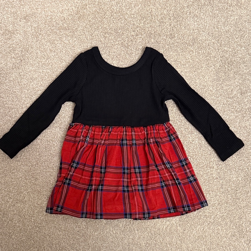 Little Sleepies Holiday Plaid Skater Dress with Bodysuit